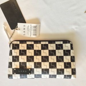 NWT L.A.M.B. Checkerboard Cosmetic Makeup Bag